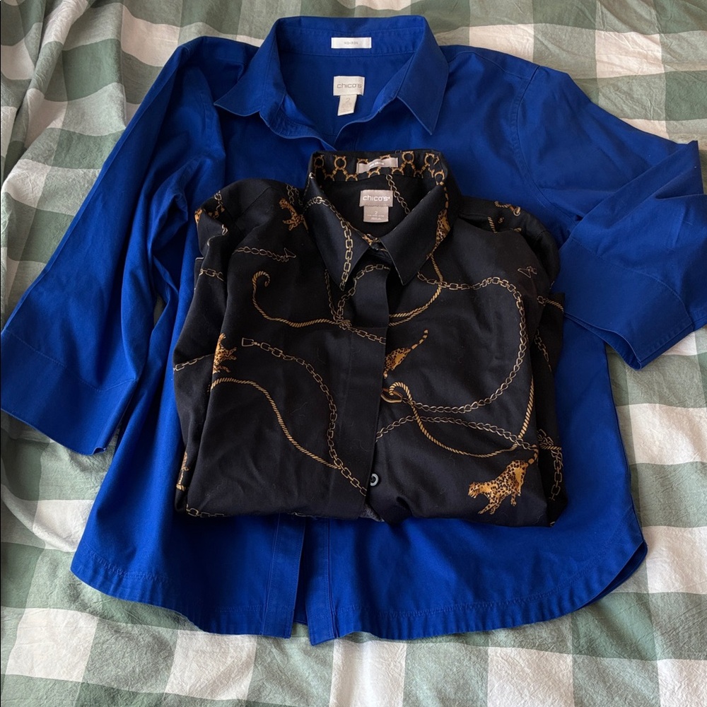 2 Chico’s blouses (sz 12)